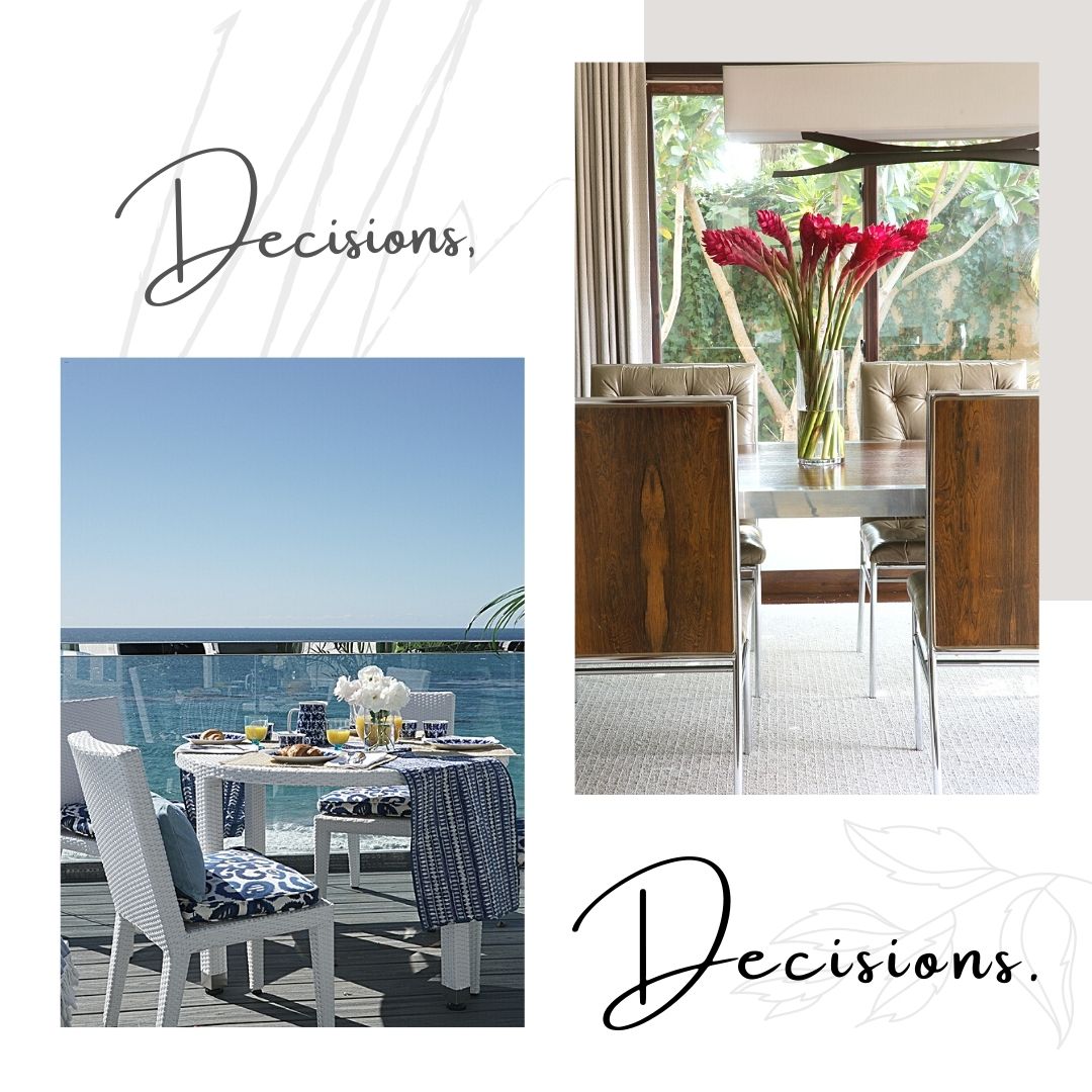 Breakfast with a view or in an elegantly styled home? 🌊🌷 Tell me which of my designs you prefer in the comments! #WhichOne #InteriorDesign