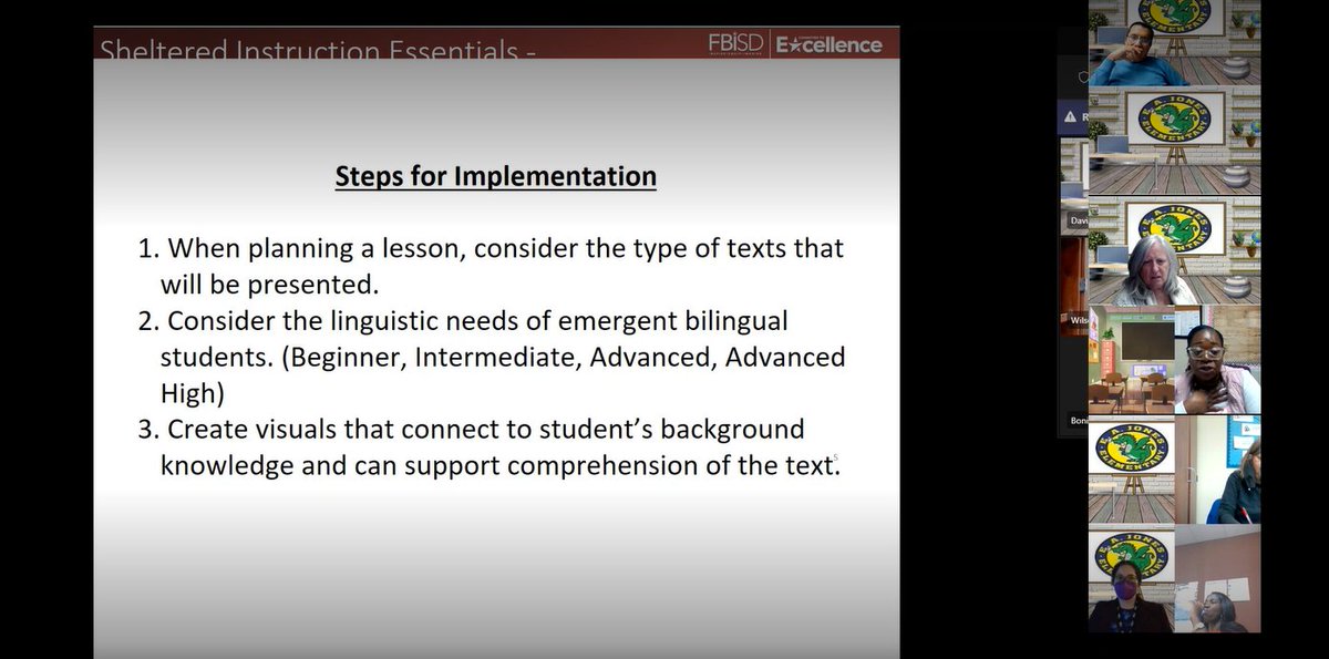 JES_Dragons's tweet photo. Great learning about text engineering to help our students with reading comprehension, a strategy that provides clarity for our bilingual students! #FBISDlearn @FBISD_MSD https://t.co/4WJn0gfmJd