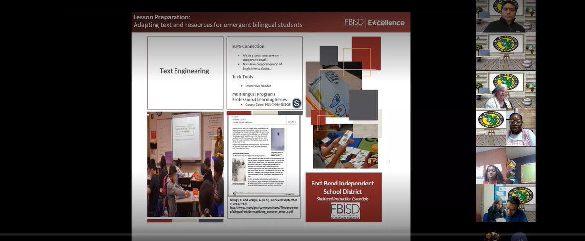 JES_Dragons's tweet photo. Great learning about text engineering to help our students with reading comprehension, a strategy that provides clarity for our bilingual students! #FBISDlearn @FBISD_MSD https://t.co/4WJn0gfmJd