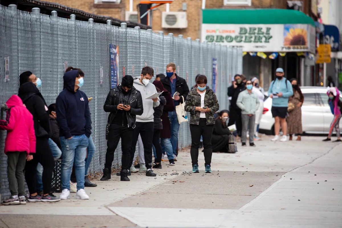 Prepandemic if I saw hella people in line somewhere I assumed there was  good food or someone giving something away for free. 

Fast forward to 2022 if I see a long line I know they are just giving out COVID tests.
