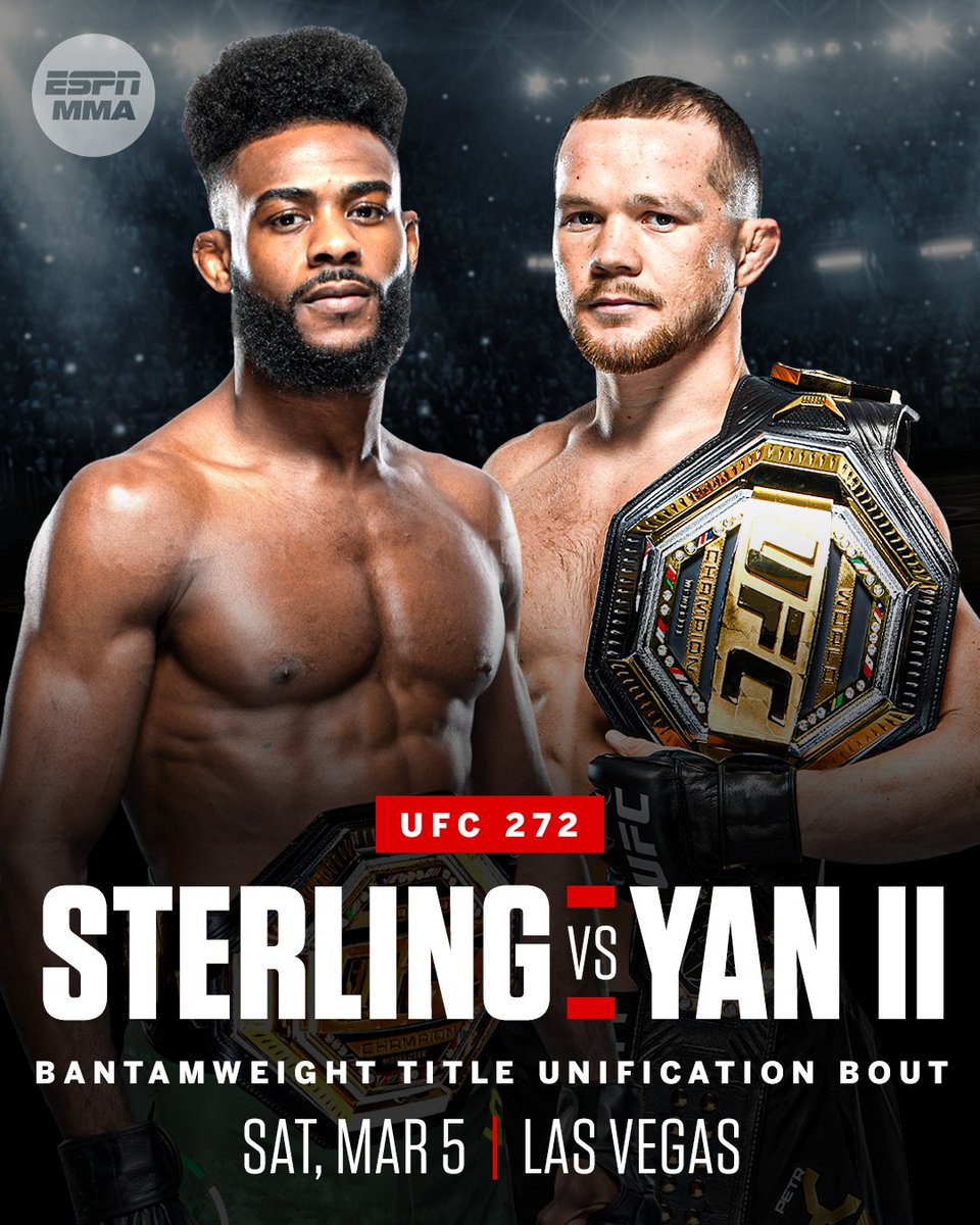 Uebey's tweet photo. I wonder if they hid Sterling's belt behind the nameplate on purpose...

Gane vs. Ngannou poster for comparison: https://t.co/6Y1DqHSXyO