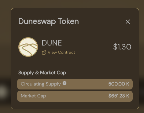 DuneSwap's tweet photo. https://t.co/5GfDBQPfXP

$DUNE has officially launched.

@duneswap is now the first Decentralized Exchange on @OasisProtocol Emerald ParaTime

$ROSE $DUNE $OASIS $ETH $BTC $EVM https://t.co/EXhfBulXIq
