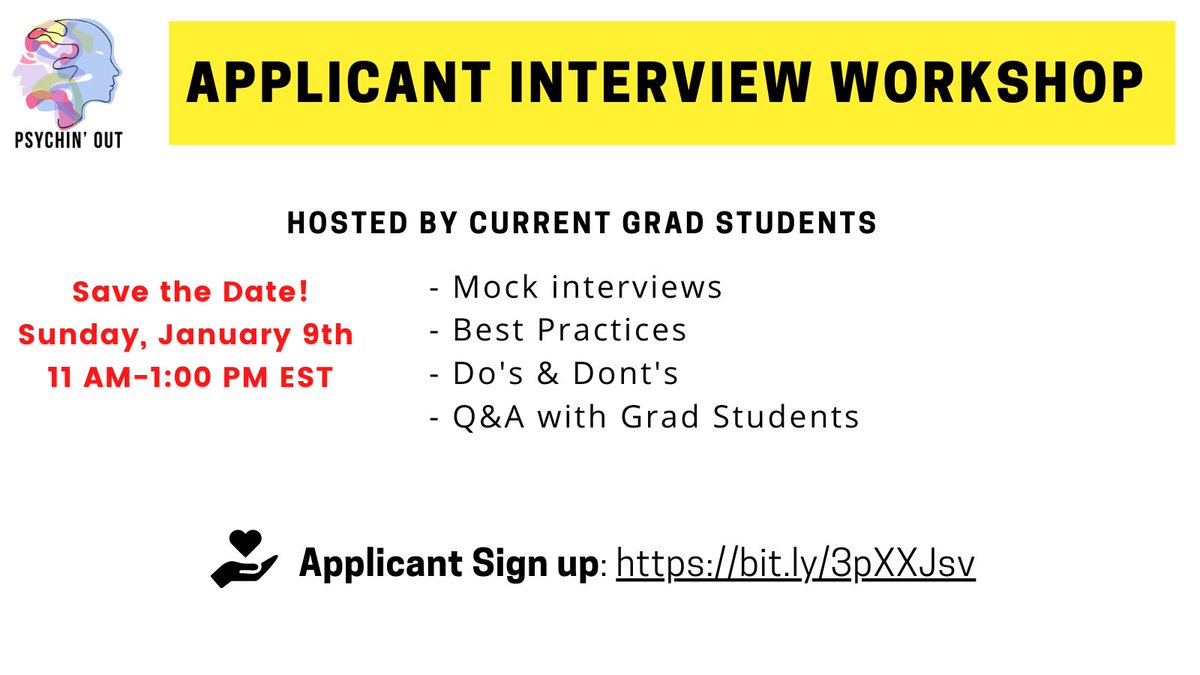 PsychinOut 🧠 (@psychinout) on Twitter photo #Psychology #Phd Applicants:
we have you covered for interview prep ⤵️
🎯 Workshop sign up: bit.ly/3pXXJsv
🎯 Interview practice buddy program: bit.ly/3FSG5Me
🎯 Interview Resource hub: bit.ly/3HAT59w
<a href="/PodPsyched/">Clinically Psyched Pod</a> <a href="/PsychResList/">PsychResearchList</a> <a href="/PsychChatter/">Psych Chatter</a> #Psychology #Phd Applicants:
we have you covered for interview prep ⤵️
🎯 Workshop sign up: bit.ly/3pXXJsv
🎯 Interview practice buddy program: bit.ly/3FSG5Me
🎯 Interview Resource hub: bit.ly/3HAT59w
<a href="/PodPsyched/">Clinically Psyched Pod</a> <a href="/PsychResList/">PsychResearchList</a> <a href="/PsychChatter/">Psych Chatter</a>