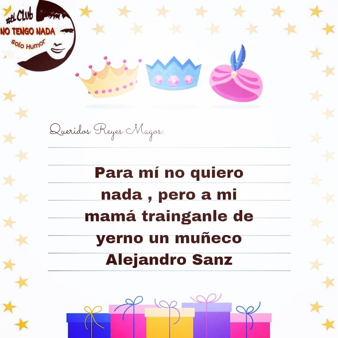ANISITAESTRADA's tweet photo. Se que me porte mal , por eso no pido nada 🥺🤭😅🤴🏻❤️ @AlejandroSanz @NoTengoNadaMx @NoTengoNaHumor #DiaDeLosSantosReyes https://t.co/Ehca3hZJLg