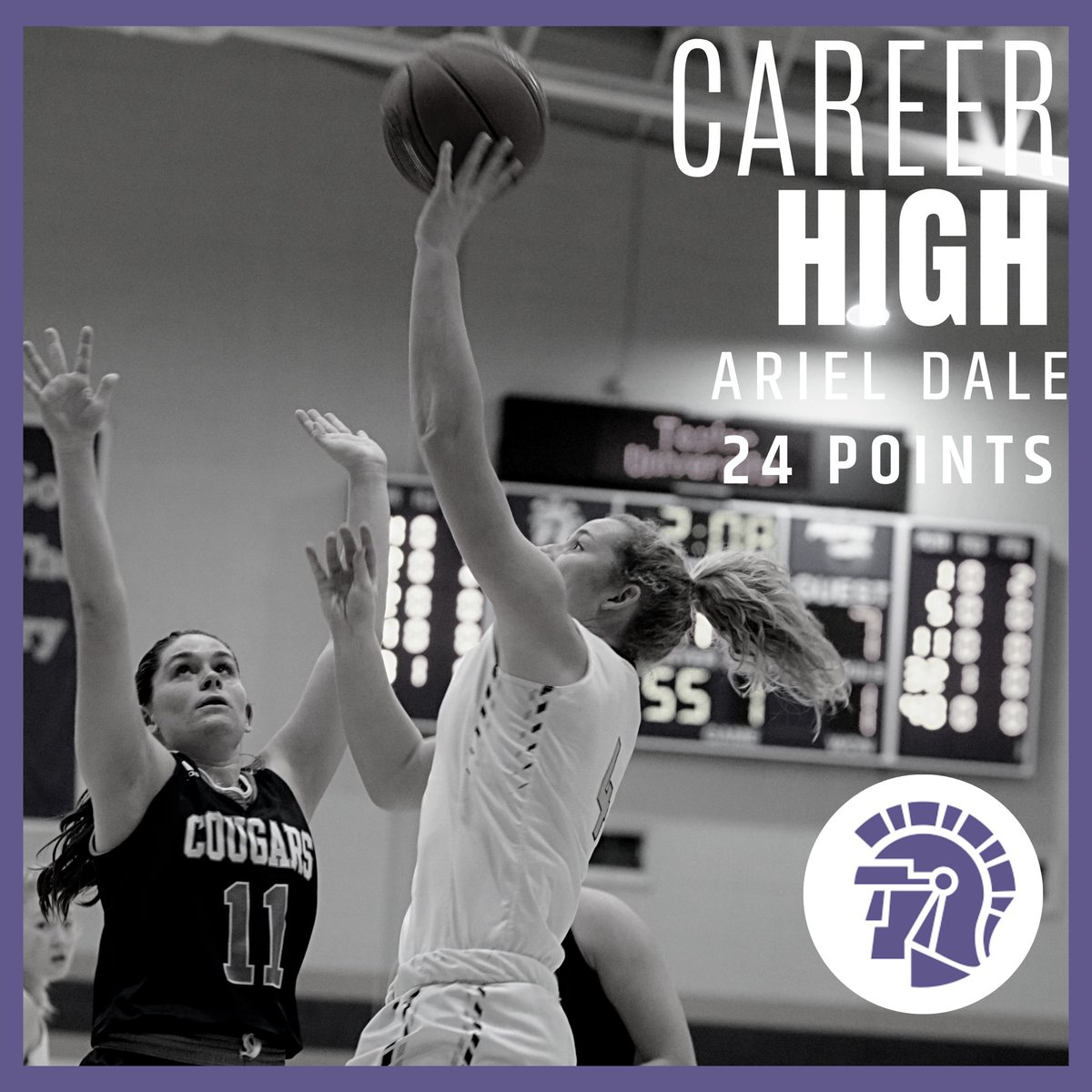 TaylorU_WBB's tweet image. 🚨 Career HIGH 🚨

Ariel Dale had herself a NIGHT. Ariel connected on 4 threes and finished with a career high 24 points to boost the Trojans!