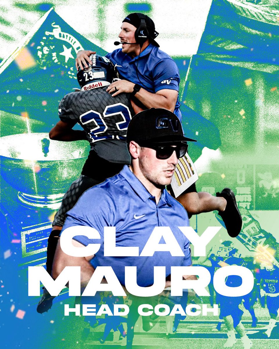 Congrats to <a href="/MaurotheCoach/">Coach Clay Mauro</a> for being named the newest Head Coach     for our <a href="/GreenValleyHS/">Green Valley HS</a> Football team!