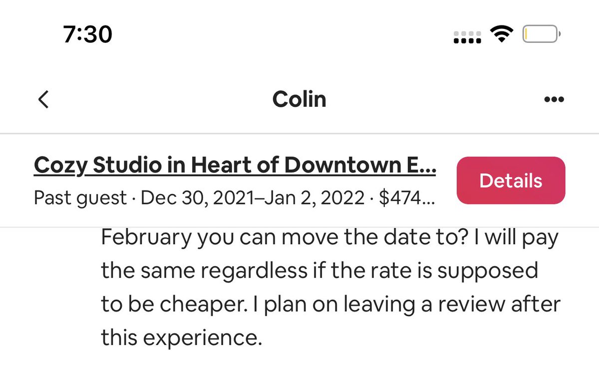 aseluxebar's tweet photo. @AirbnbHelp how can this guest bribe me to change his reservation one day prior to checking in and damage my property and you allow them to leave me a 1 star review and you take my superhost status?!!! Help me understand @Airbnb https://t.co/kIOKlLwIyx