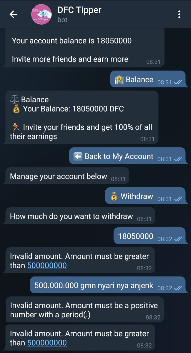 ChuaAyoung's tweet photo. @deficonnect kontol,Mati aja lu penipu,bangsat....... 
Referral 1 orang 400.000 
Withdraw 500.000.000 
Harus 1250 refferal baru terkumpul 500.000.000
@AirdropStario 
@Airdrop_Announc 
@airdropsupreme 
@Airdrop14189217 
@AirdropDet 
@airDropQuestX https://t.co/Bupxf1HmhF