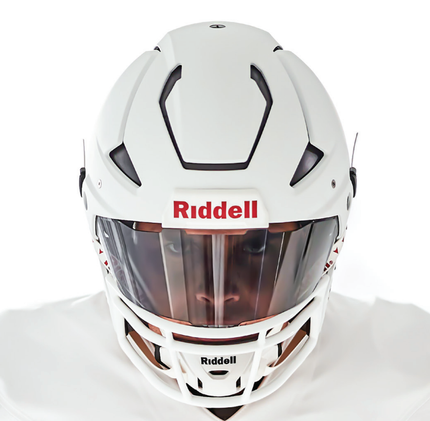 2min_store's tweet photo. 本日Riddell Axiomが発表されました。

新規格フェイスガード、バイザー。頭部3Dスキャンでエア調整無し。リアルタイムでヒットデータを確認可能なスマートヘルメット。見た目通り新しい時代を感じさせます。

機能的に一般販売は厳しいですが、反響よければ普及版が現れるかもしれません。 https://t.co/f8JG9uLLAq