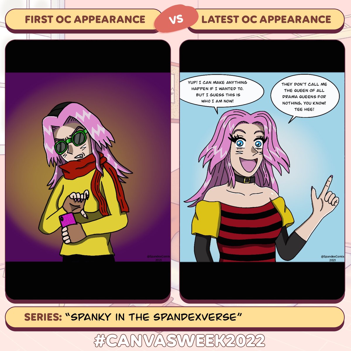 SpandexComix's tweet photo. 1st vs Latest appearance of original characters from my slice-of-life webcomic comedy.

https://t.co/ooGnkYlnUU

#WEBTOON #WebtoonCanvas #webtoons #CANVASWeek2022 #canvashiddengems #webcomic #webcomics #comics #comic #ComicArt #comicartist #ArtistOnTwitter #drawing @webtooncanvas https://t.co/9YW3w2npCf