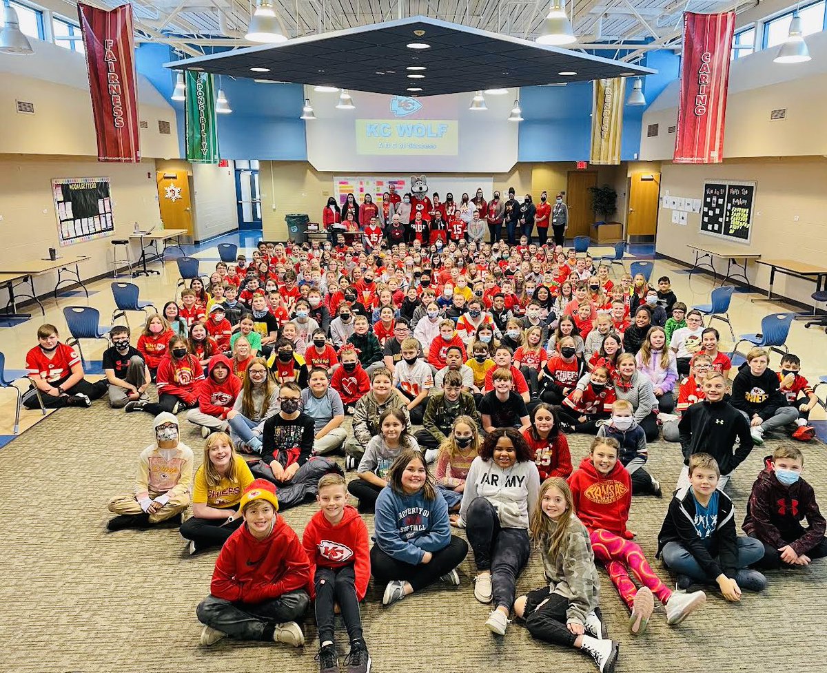 Miss_Mays1's tweet photo. We had a special visitor at BIS today!! KC Wolf came to tell us about the ABC’s of success! ❤️💛 https://t.co/9JLIXzVBNE
