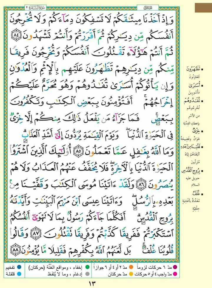 🕋#كل_صفحه_من_القرآن 🕋
مستمرون ان شاء الله 
♦️ #الورد_اليومي
قال تعالى {وَقُرْآنَ الْفَجْرِ إِنَّ قُرْآنَ الْفَجْرِ كَانَ مَشْهُودًا } 
سورة البقرة الوجه  ١٣
