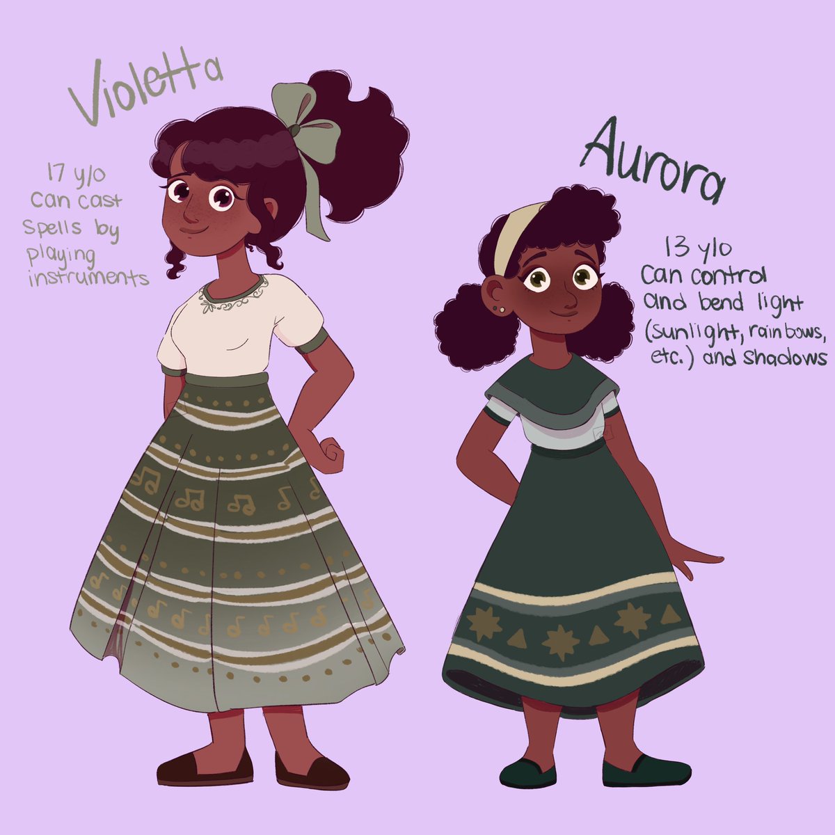sparklecadet's tweet photo. *hands you these encanto ocs* they are bruno’s daughters 😌 https://t.co/xEeWNKTCyu