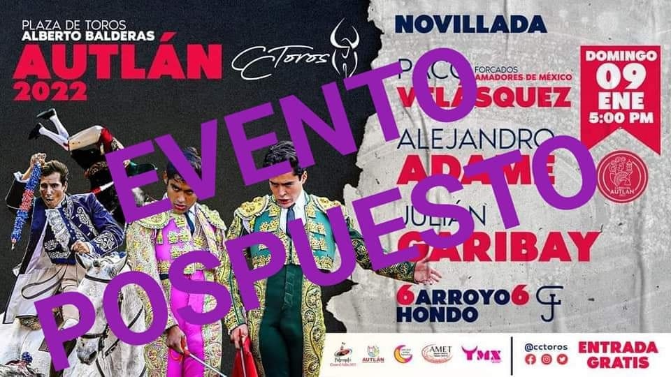 LetraFria's tweet photo. #Importante Se pospone hasta nuevo aviso el anuncio del #CarnavalAutlan 2022, así como los tres eventos artísticos planeados para este fin de semana ante el incremento de casos positivos por #COVID-19 en Autlán y la región. https://t.co/ywVgmFLoEj