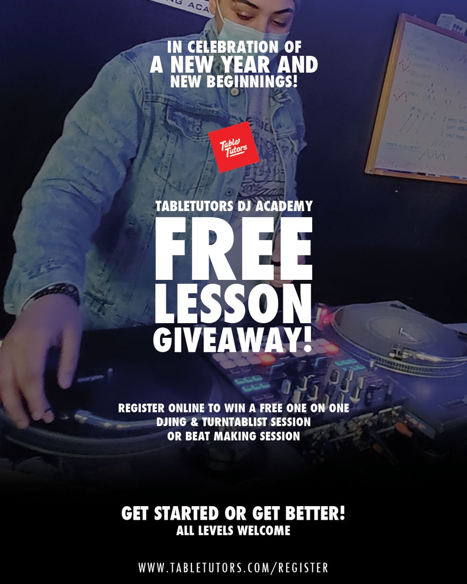 Want to Dj or make beats!

In celebration of a new year and new beginnings we are giving away a FREE lesson!

Click that link below to Enter
tabletutors.com

#FREEGIVEAWAY #vancouver #vancity #musiclesson #djlesson #music
