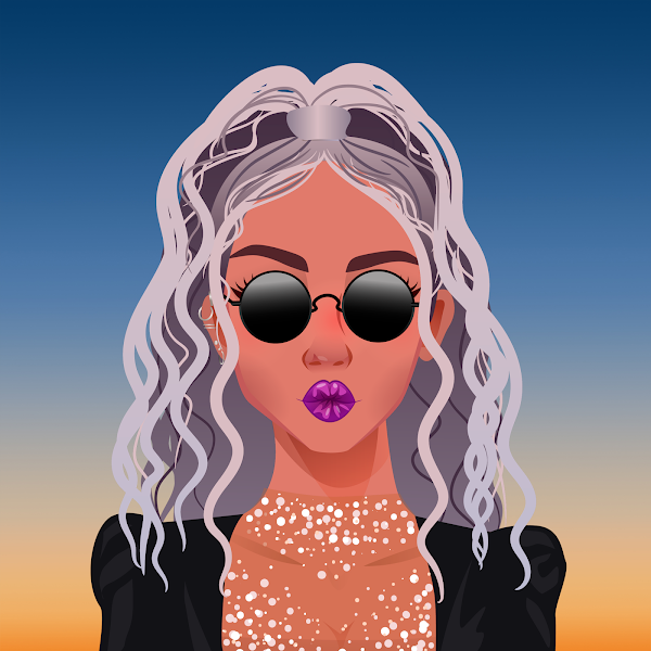 LG23_eth's tweet photo. @CryptoPlunk @Crypto__Chicks Thanks!! Here's mine. I love how fancy she feels! 

I really like the scarf hair so thinking I may scout out one of those next. https://t.co/M92YRobpQ8