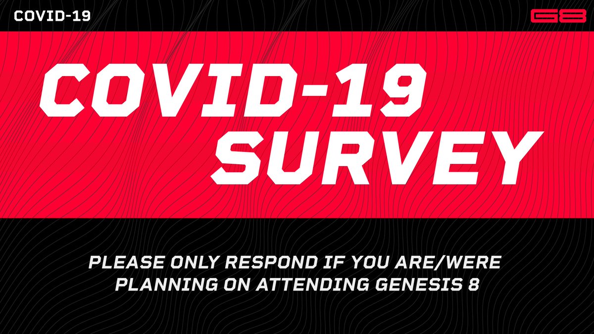Hey everyone, the survey linked below is to help us better understand how to best plan for the event, with regards to covid and our attendees. 

Please only respond if you are/were planning on attending #G8

forms.gle/sZtTPDkF8JXsFp…