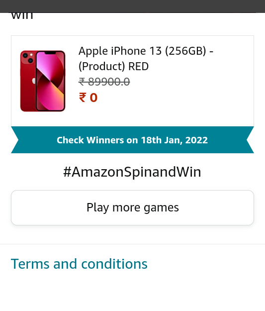 GovindM66332028's tweet photo. #AmazonSpinandWin https://t.co/DUqD2tTL4d
