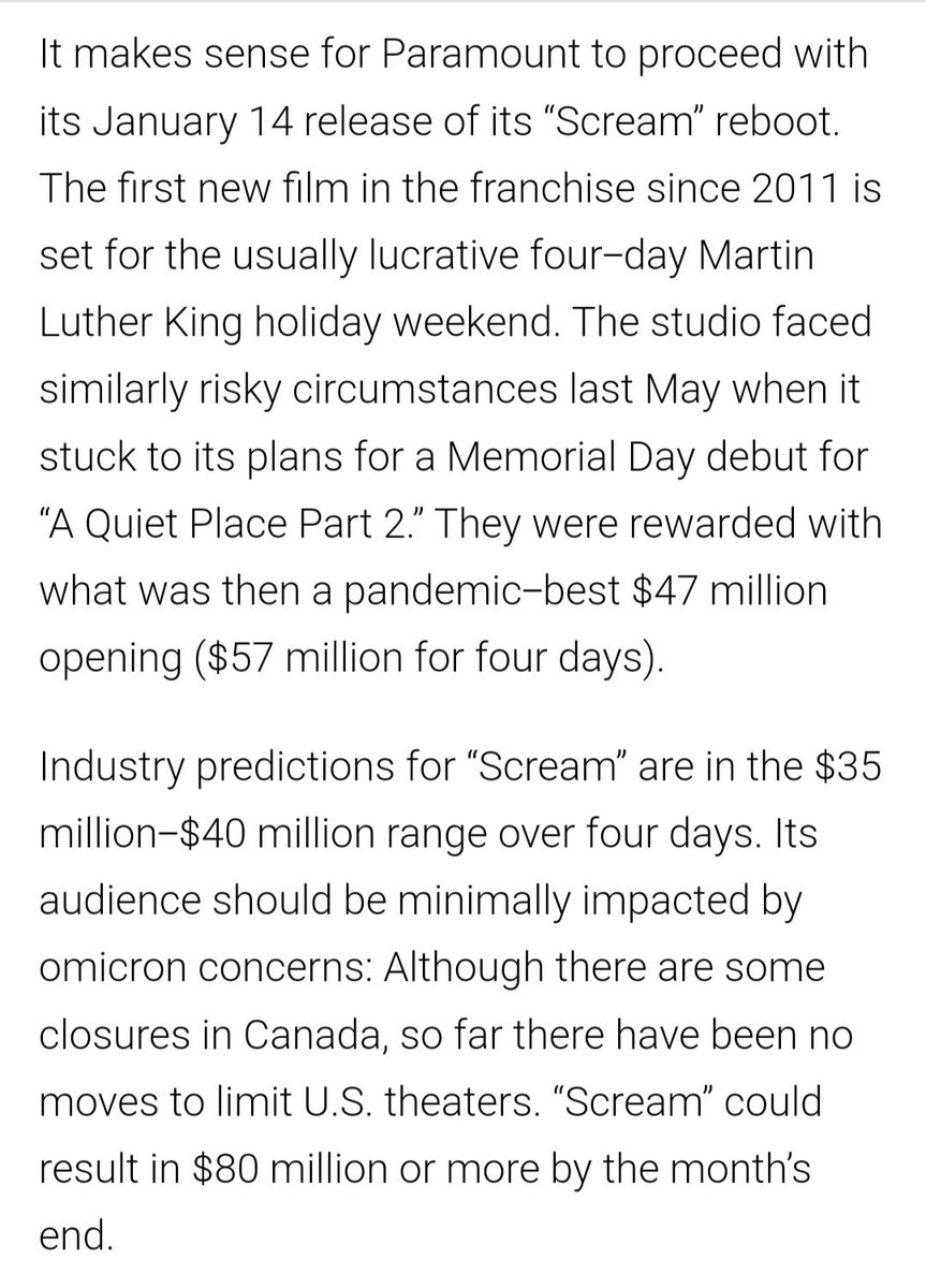 Hoping for another #AQuietPlace2 debut are we? Let's see 👀😌 #Scream