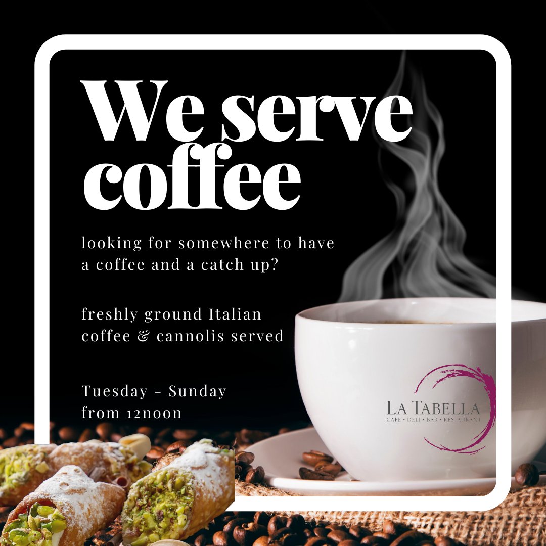 Raguchurchtown's tweet photo. • C O F F E E •
•
• We're open Tuesday - Sunday from 12noon for coffee, cannolis &amp; good times.
•
• Pop in and have a delicious freshly ground Italian coffee ☕
•
#coffeewithfriends
#barista
#coffeeshop
#churchtown
#southport
#warm
#weekend
#italian
#milano https://t.co/eYWyytR5nm