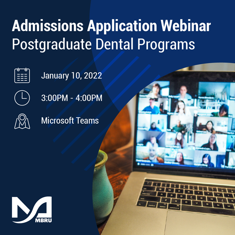 MBRUniversity's tweet image. Interested in studying with us? Join our upcoming webinar to know more about our postgraduate dental programs and how to navigate our admissions process. 
mbru.ac.ae/events/postgra…
