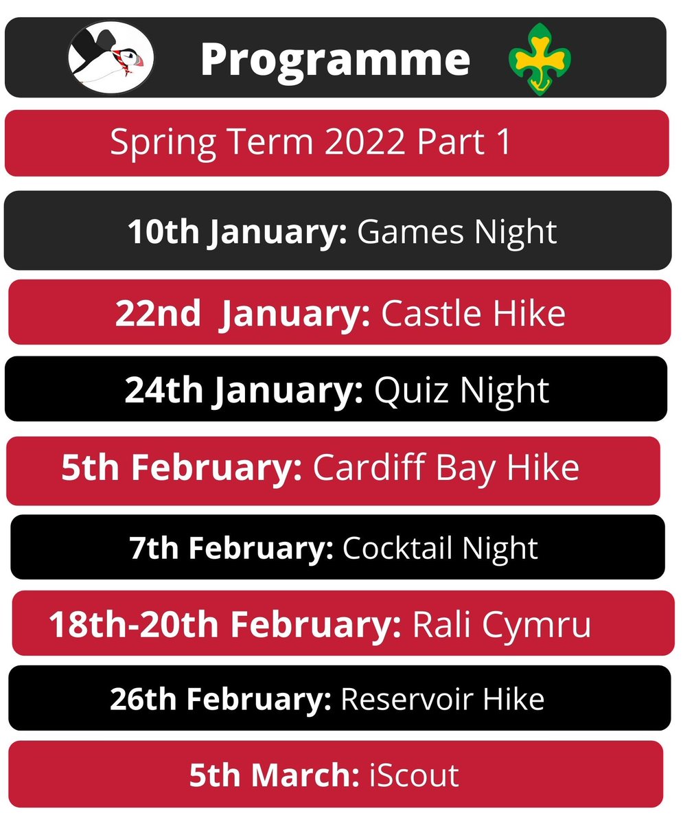Happy New Year!🥳🥳
Part 1 of our spring programme is here!
Due to the new covid restrictions in Wales we will be unable to have our weekly pub meet at The Randy 😞 
We look forward to seeing you all very soon! Don't forget to book on to Rali Cymru at: rally.ssago.org 🏴󠁧󠁢󠁷󠁬󠁳󠁿