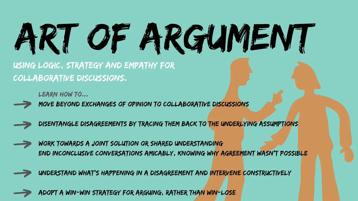 Join philosophers <a href="/Scampbellharris/">stevencampbellharris</a> and @andyday3000 on our course Art of Argument and learn to use logic, strategy and empathy for collaborative discussions. 
Starting 12th Jan - final tickets available through the link: buff.ly/3kmkToi

#crtiticalthinking
#reasoning
