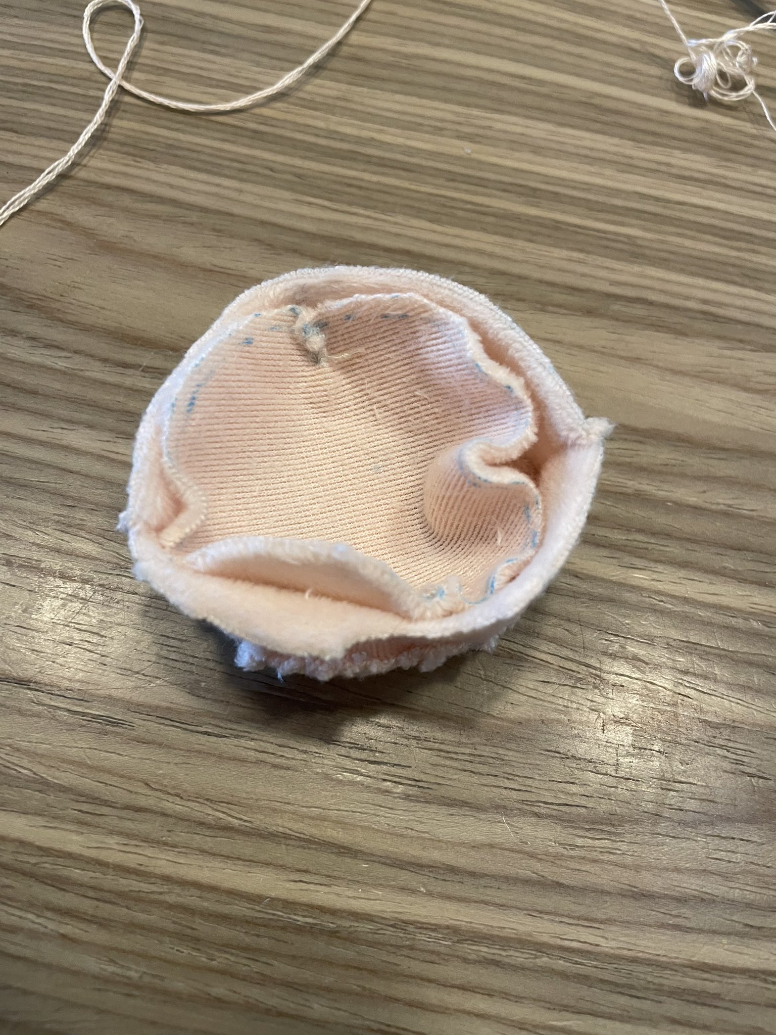 セイタロ 蘭ちゃんの髪の毛こんな感じかな と思って試作して本番も縫ったけど後ろ髪が帽子にしか見えなくてアアアアアアアアとなって写真を撮る前に糸外した なんやねん 髪の毛難しい 今日ずっとやってたのに あかん この仮止めクリップは