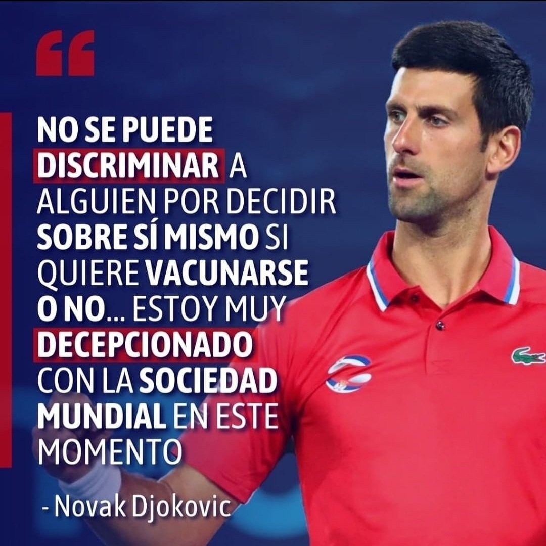 mechehernandezh's tweet photo. Increíble lo que estamos viviendo. Total atropello a #novaxdjokovic #NoVaccinePassports https://t.co/9IdCEuLPCM