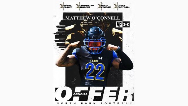 mattoconnellpal's tweet photo. After a great talk with @CoachRook and an awesome visit I’m excited to announce my third division III offer to @NPUFootball             @LyonsTwpFball @CoachBigPete @PrepRedzoneIL https://t.co/x9u3AyZQXN