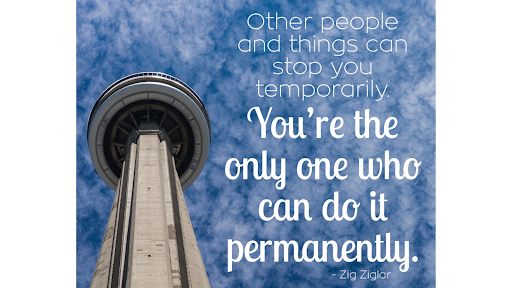TheZigZiglar's tweet photo. "Other people and things can stop you temporarily. You're the only one who can do it permanently."-Zig Ziglar https://t.co/WuDiWR6eBB
