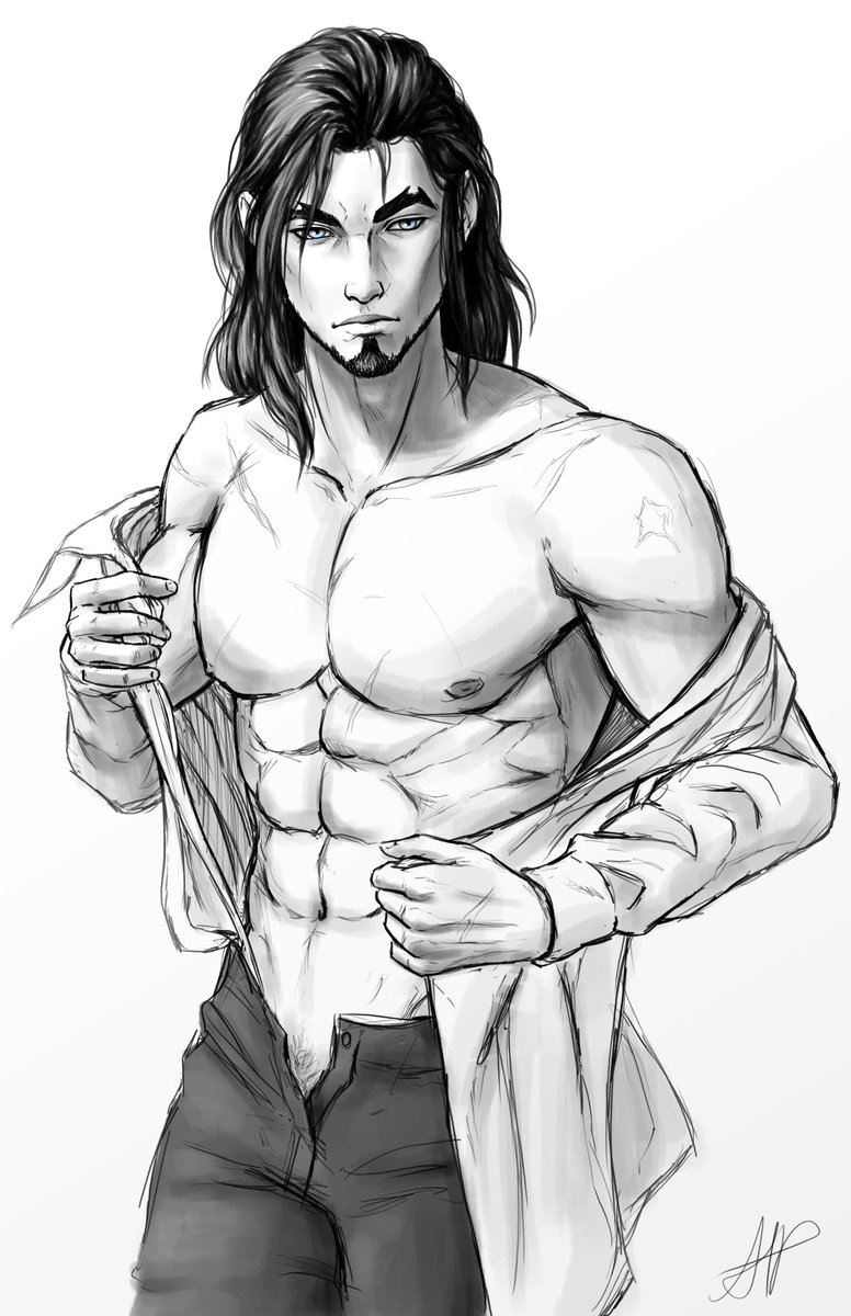 Sanguynne's tweet photo. Daily quick sketch no1! I want to sketch at least every day to improve my art. :3 This character is named Ophelio and he belongs to my friend Kira34789 on IG. 
I used a reference image for this practice and the link will be in the comments.
#digitalart #sketch #ArtistOnTwitter https://t.co/FrCLNqlfYP