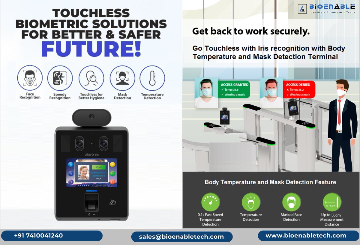 BioenableA's tweet photo. UBio-X Iris is a perfect iris recognition terminal for visitor management and access control with multi-modal authentication function supports fingerprint and cards

More details : https://t.co/FQ4eUKRHrV
Whatsapp Chat : https://t.co/K63e91gmtS

#ubioxiris #IrisRecognition https://t.co/8VMkPkssXq