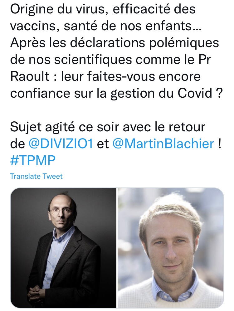 nathanpsmad's tweet photo. 🤬Le travail de sape de la santé publique de Bolloré continue avec CNEWS (notamment TPMP / Hanouna) Europe 1 Paris Match etc.

C’est intolérable de voir ces 2 menteurs aux discours délirants invités pour propager leur désinformation antiscience. Les conséquences sont terribles https://t.co/eEtLfN6GPc