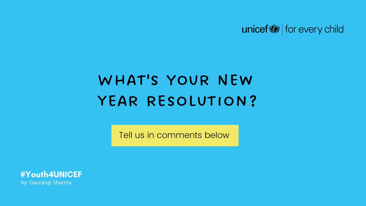All new year resolutions are important, but this year Gaurangi Sharma shares the most important new year resolution of all!👇

If you’re eligible for vaccination, we urge you to prioritise it and safeguard yourself from #COVID19 

#Youth4UNICEF