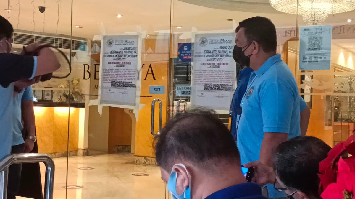 TINGNAN: Opisyal nang pinasara ng Makati City LGU ang Berjaya Hotel dahil sa nakitang paglabag nito sa quarantine guidelines. | via <a href="/pol_montibon/">Pol Montibon</a>