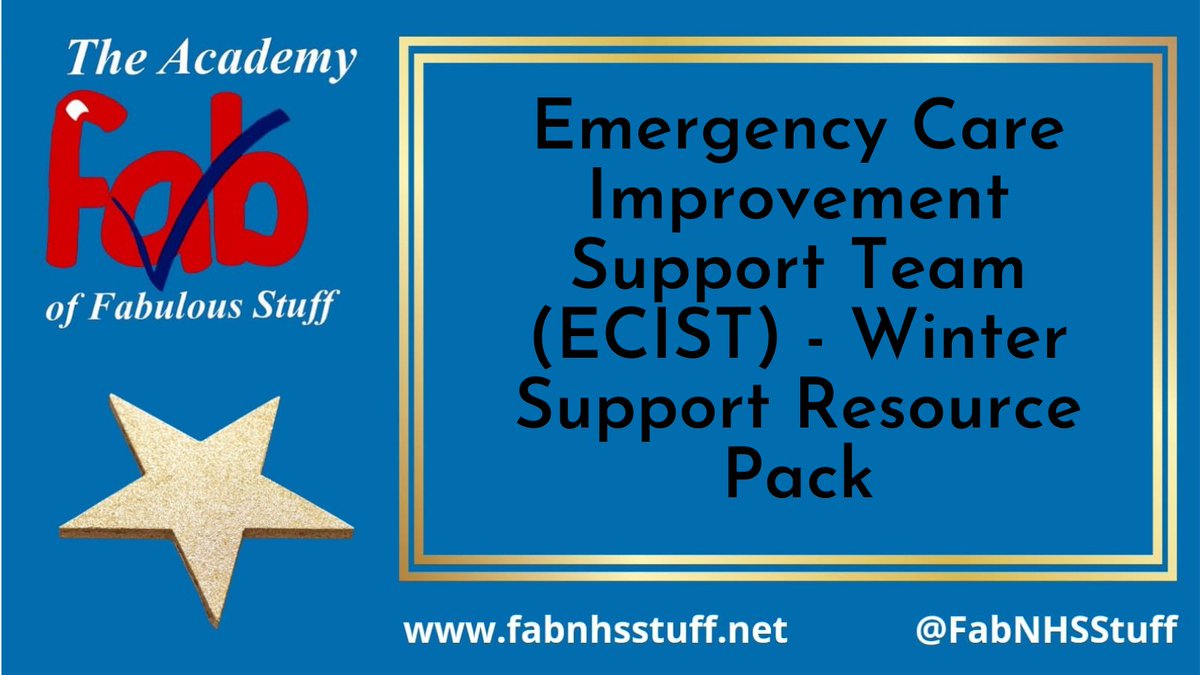 Check out ECIST Winter Support Resource Pack...

ow.ly/ZN8z50HnAVO

<a href="/RoyLilley/">Roy Lilley 💙</a> <a href="/ECISTNetwork/">Elective & Emergency Care Improvement Support Team</a>
