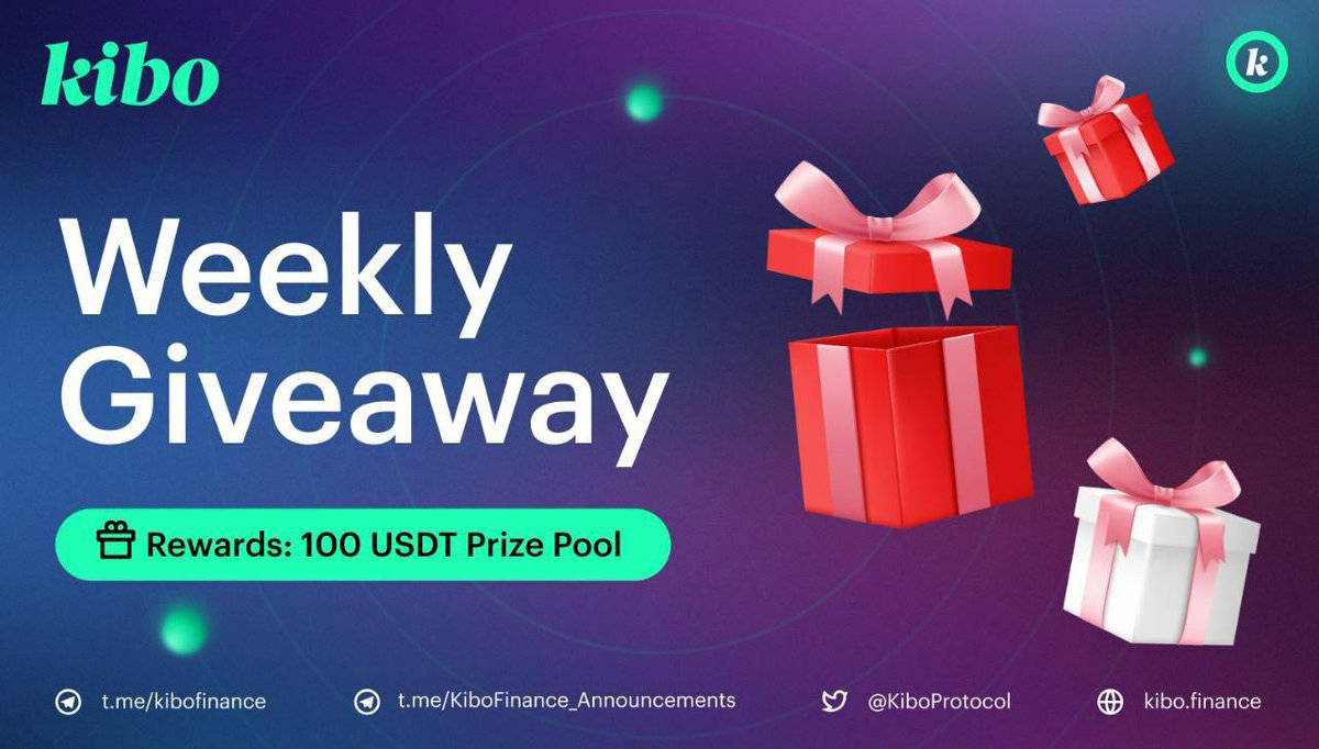 KiboProtocol's tweet photo. 💰 Introducing the Weekly Kibo Giveaway.

💸 Every week of this month, we are giving away 100 USDT Prize Pool as #Rewards to the winners. All you need to do is to stay active in our TG group.

👉 Here’s how to participate: https://t.co/FO81mQNzpW

$KBT #giveaway #Kibo #DeFi https://t.co/xvLpQXVM0x