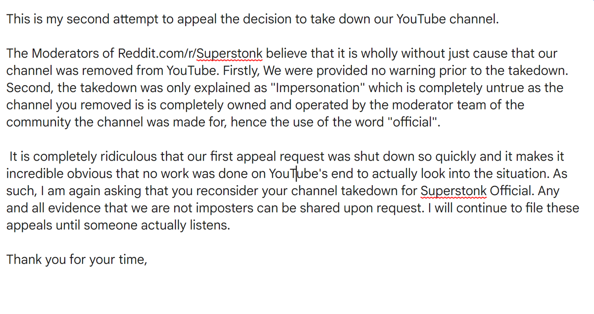 ByeTriangle.eth (@byetriangle) on Twitter photo <a href="/TeamYouTube/">TeamYouTube</a> I'd like to have a word with you about our channel being taken down. There has been a severe misunderstanding and our first appeal was practically ignored. #superstonk #gme Everyone please tweet at YouTube and make them hear us. 🙏 <a href="/TeamYouTube/">TeamYouTube</a> I'd like to have a word with you about our channel being taken down. There has been a severe misunderstanding and our first appeal was practically ignored. #superstonk #gme Everyone please tweet at YouTube and make them hear us. 🙏