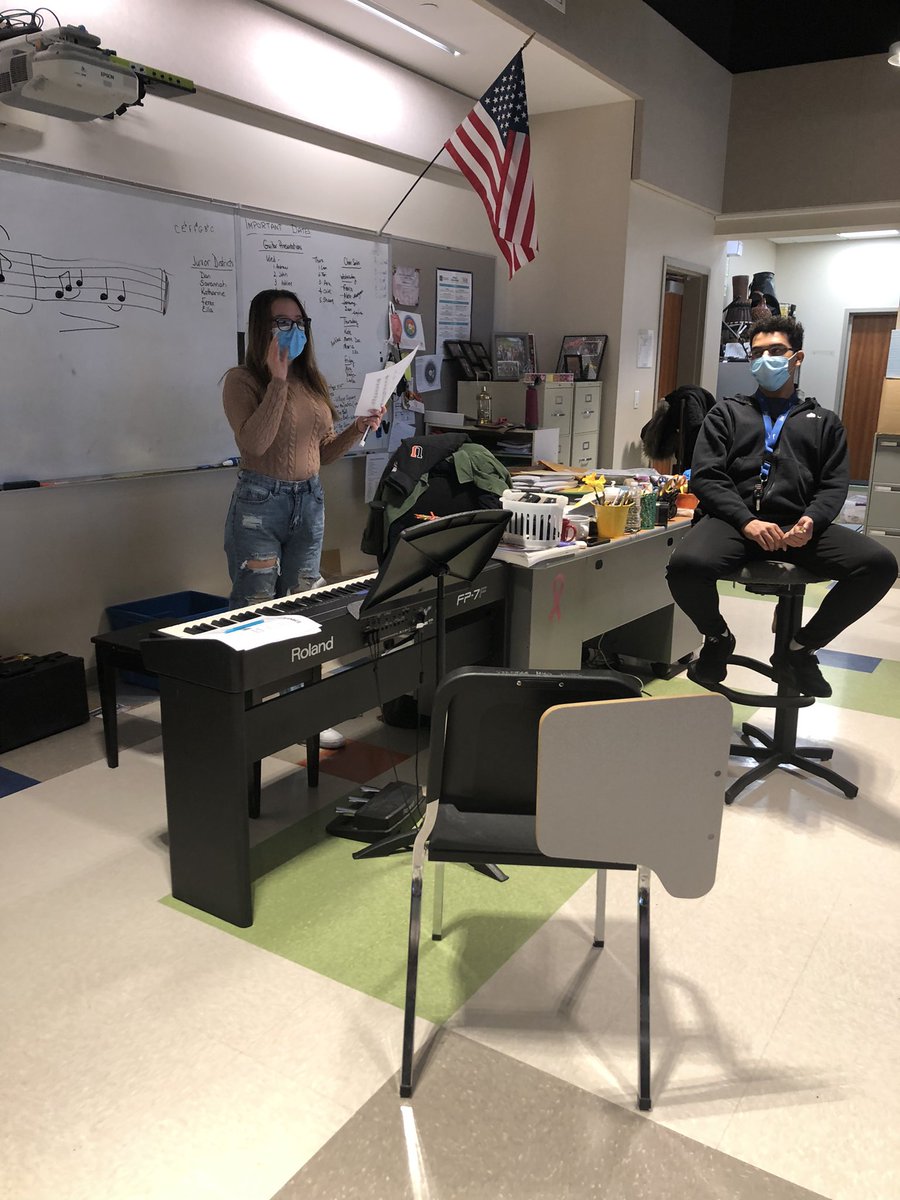 My senior interns reviewing for the mid-year exam with the Concert Band!  What a great help they have been this semester! <a href="/UxbHSPrincipal/">Michael Rubin</a> <a href="/dcmoura56/">David C. Moura</a> #Spartanpride