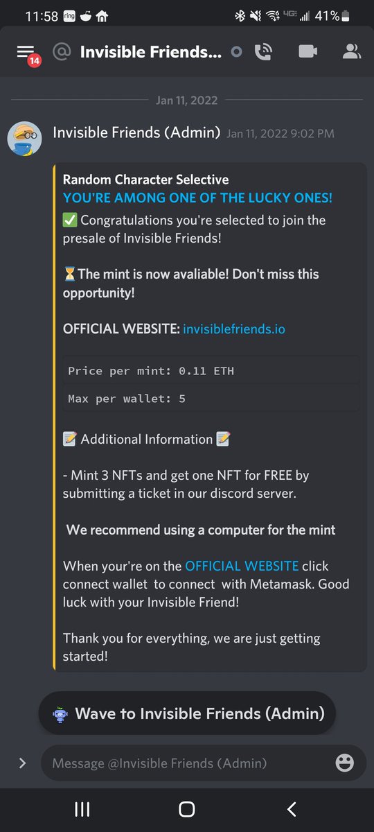korncrypto's tweet photo. CAREFUL!! Almost got me. Be sure to Google NFT scams before buying anything to learn from people's mistakes! @InvsbleFriends https://t.co/saYI3uhDee