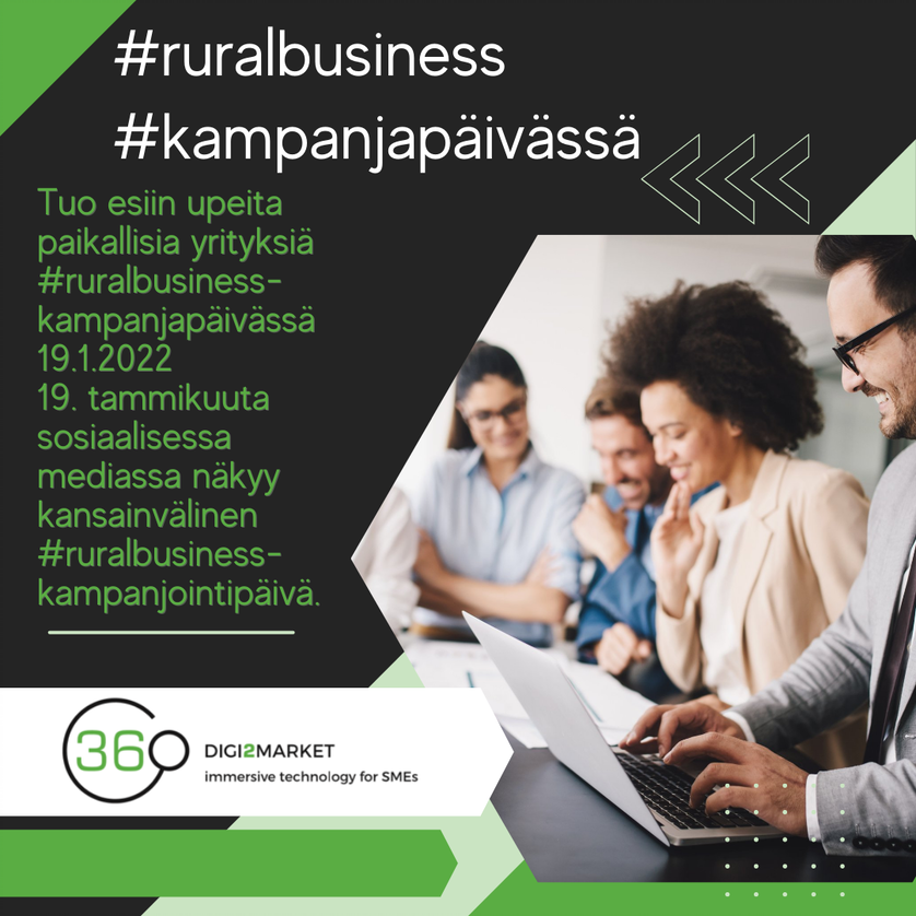 Digi2Market's tweet photo. Keskiviikkona 19. tammikuuta on #RuralBusiness päivä! Haluamme saada mahdollisimman monet ihmiset Irlannin saarelle, Suomeen, Islantiin, eri puolille Eurooppaa ja sen ulkopuolelle postailemaan #kampanjapäivässä Tarvitsemme apuasi, jotta se onnistuisi. https://t.co/BGskKHVUyh