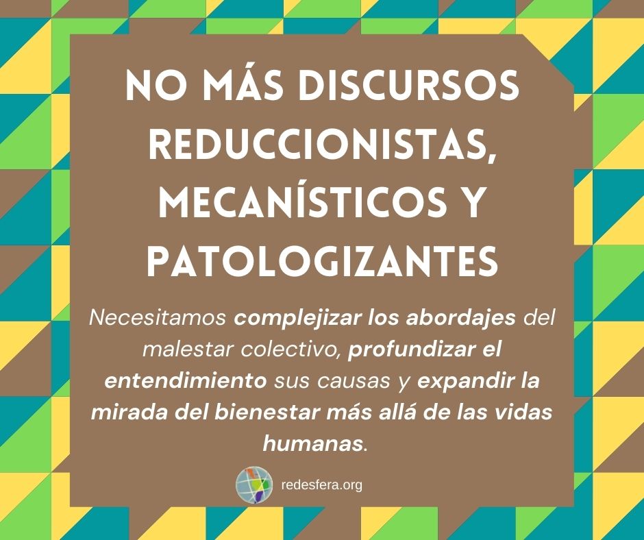 LaRedesfera's tweet photo. #DíaMundialDeLuchaContraLaDepresión | ✋🏾 Rechazamos los intentos de individualización del malestar y cualquier discurso que pretenda amputar a las personas de su contexto  

🔥#LocuraLatina #JusticiaSocial en #SaludMental 🌱 https://t.co/ecgCQhP5CS