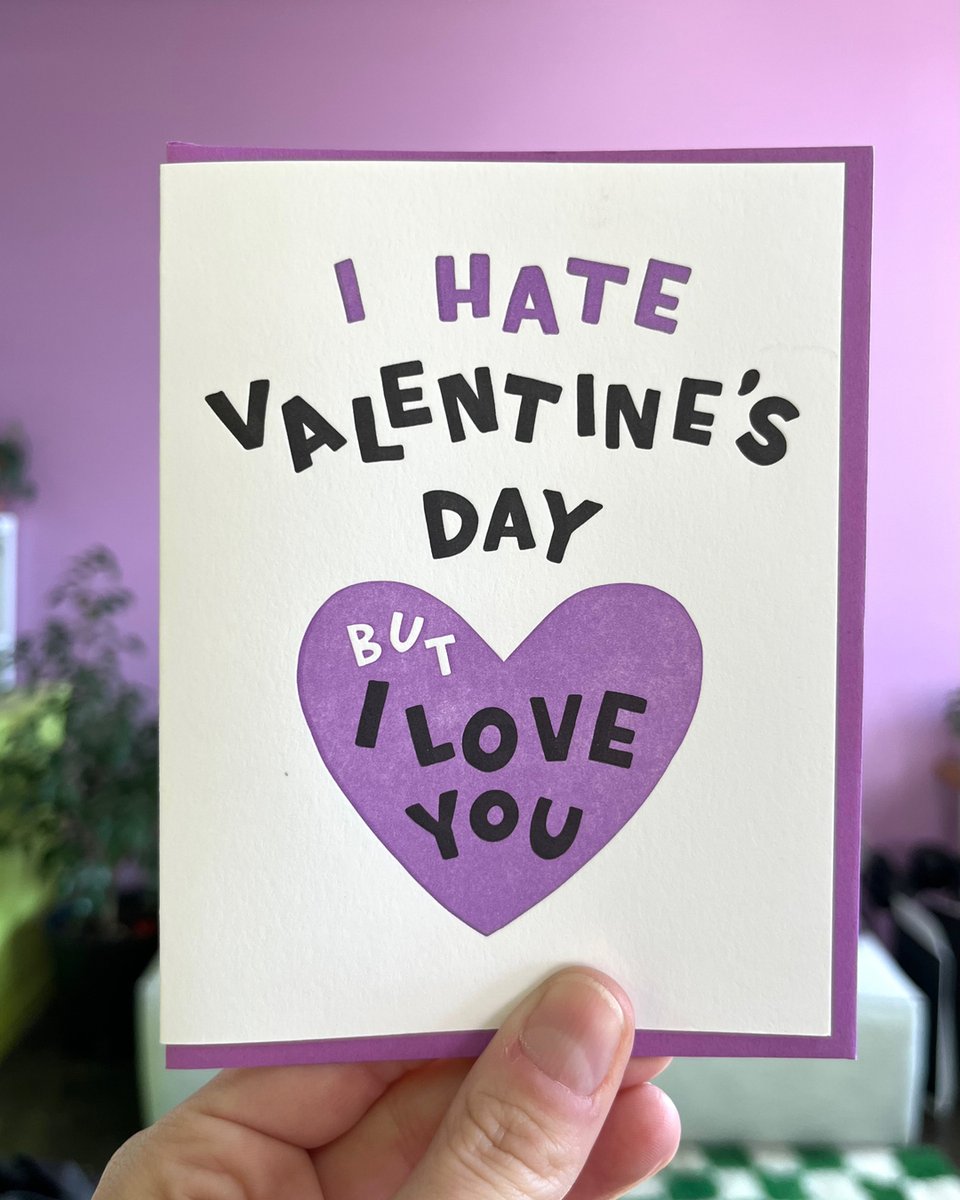 and_hereweare's tweet image. Our new Valentine's Day card just about sums it up 🖤 

#ihatevalentinesday #iloveyou