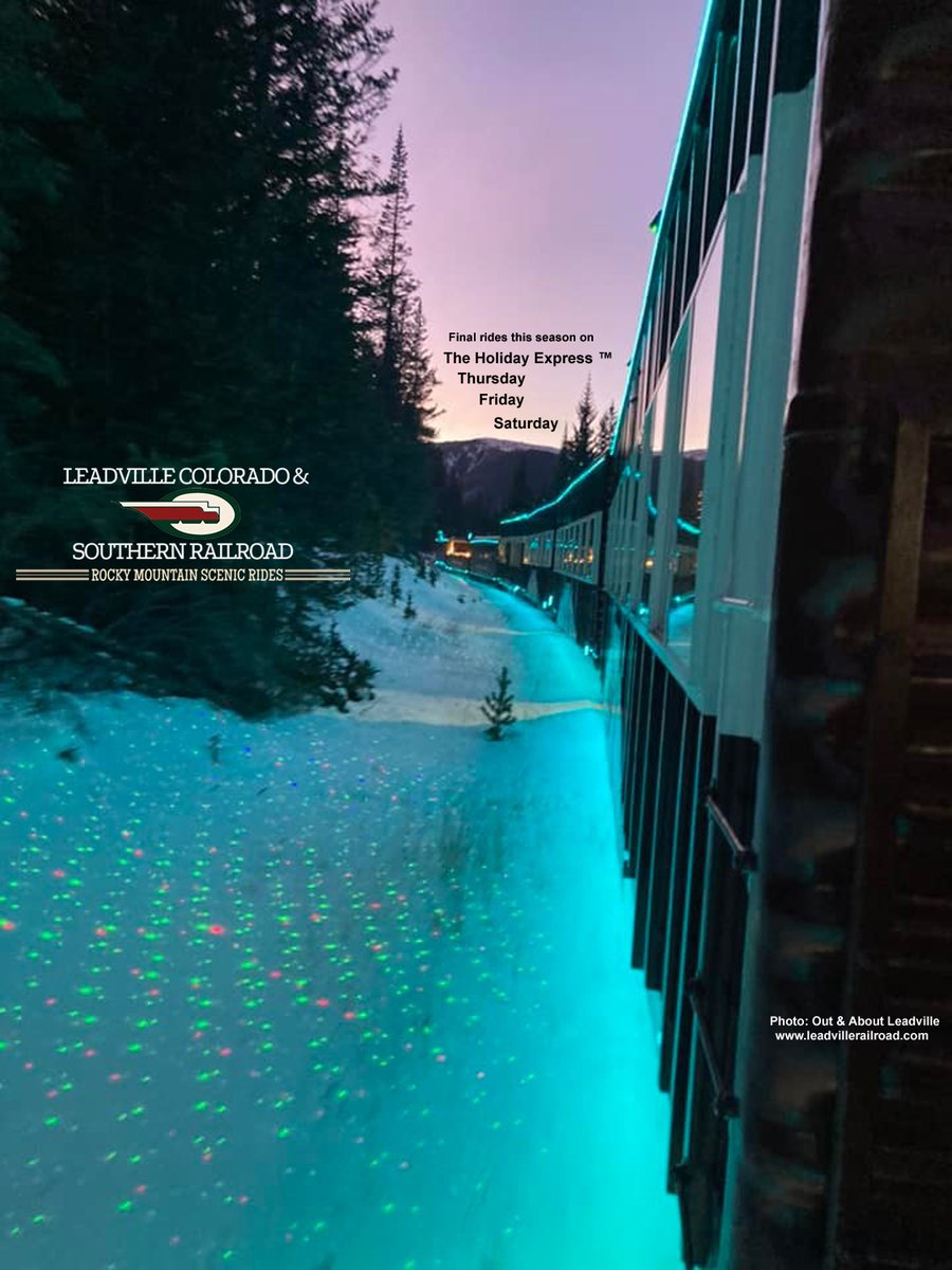 Leadville Railroad (@leadvillerr) on Twitter photo Final 2021-22 #special rides on The Holiday Express ™ this Thurs/Fri/Sat on the <a href="/LeadvilleRR/">Leadville Railroad</a>. Board at 1:30 p.m. Tix at leadvillerailroad.com Final 2021-22 #special rides on The Holiday Express ™ this Thurs/Fri/Sat on the <a href="/LeadvilleRR/">Leadville Railroad</a>. Board at 1:30 p.m. Tix at leadvillerailroad.com