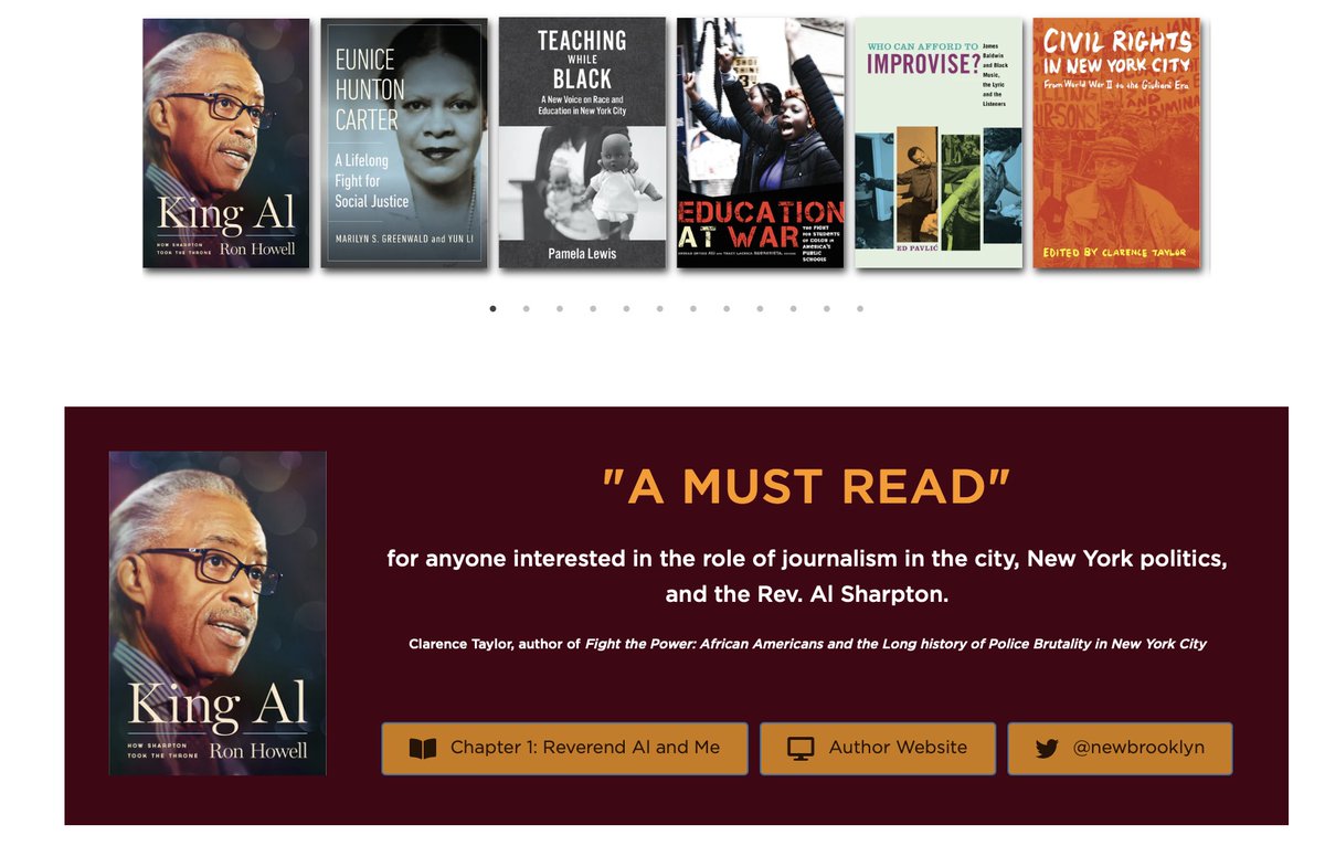 newbrooklyn's tweet photo. Top spot on Fordham University Press' home page, "King Al: How Sharpton Took the Throne"
https://t.co/agIikRLBlb https://t.co/pv318V6K71