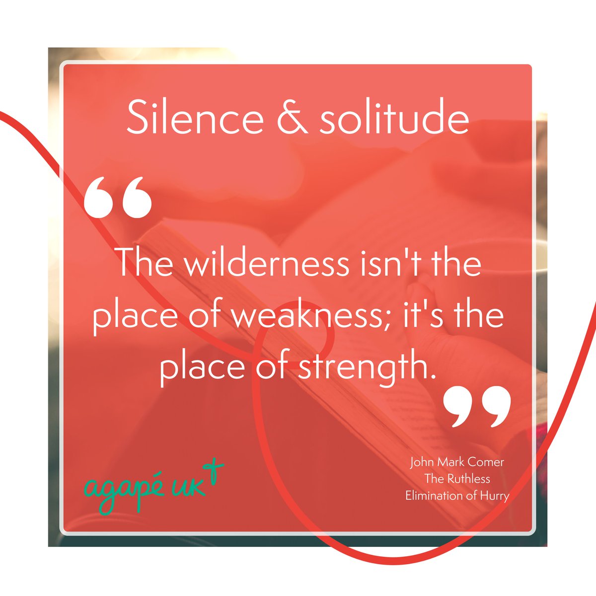 Agape_UK's tweet photo. It was only after a month and a half of prayer and fasting in the quiet place that he had the capacity to take on the devil himself and walk away unscathed.'

#JohnMarkComer

#silence #solitude #wilderness #weakness #strength #quietplace #agapeuk https://t.co/fdx4KNB4qS