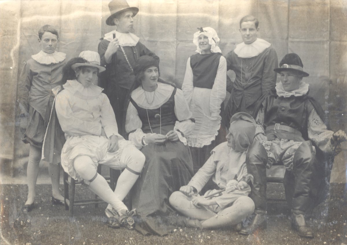 The timely discovery of an old photo album from the 1920s  in the #SchoolArchive @StJohnsSurrey yesterday revealed some previously unseen photos of the #SchoolPlay #TwelfthNight from 1923 @OldJohnians @SchoolArchives1 #SchoolDrama