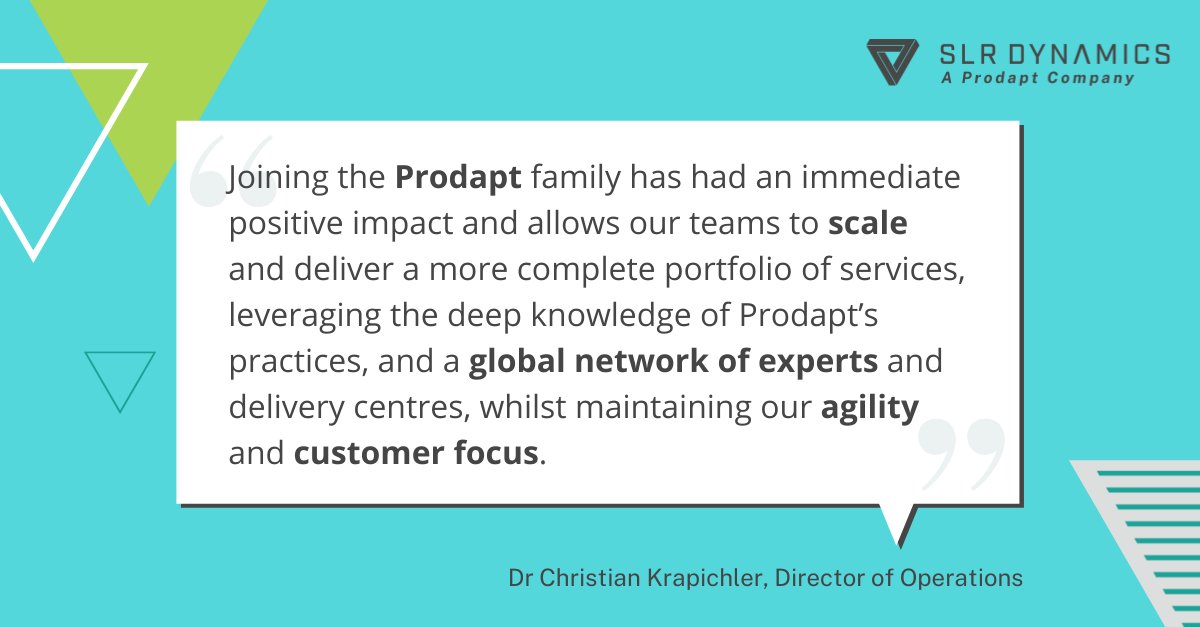 In the last quarter of 2021, we announced that <a href="/Prodapt/">Prodapt</a> had acquired SLR Dynamics. Christian Krapichler shares his insight into how the acquisition impacts our scale and expands our global network. Read the full press release here ow.ly/AMSX50Hr6IX #prodapt #acquisition