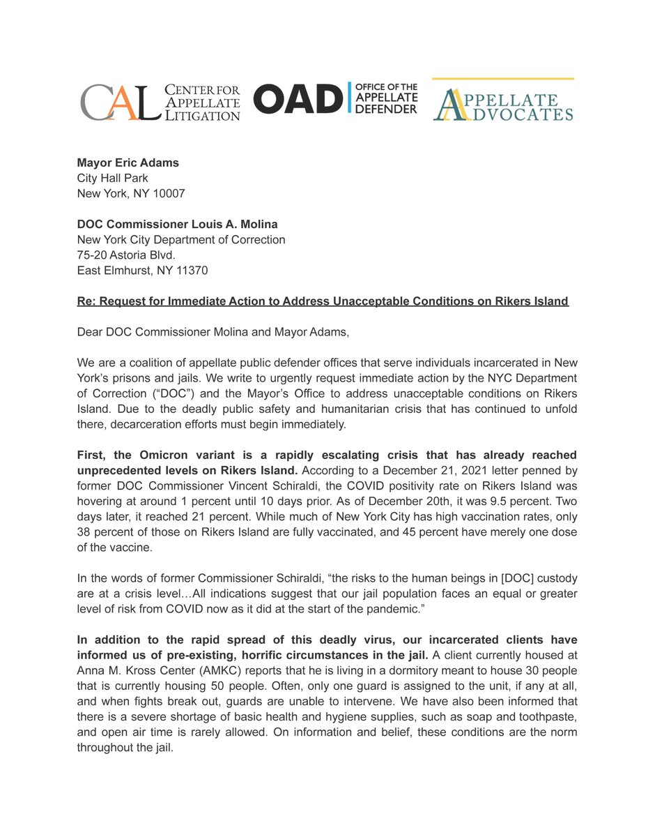 Center for Appellate Litigation tweet media